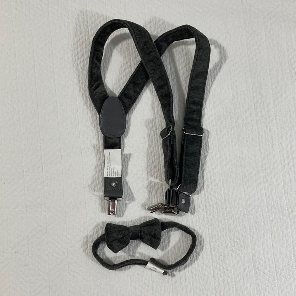 Little boys suspenders and bow tie set